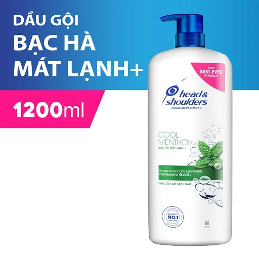 Dầu Gội Head and Shoulders Hương Bạc Hà Mát Rượi 1200ml