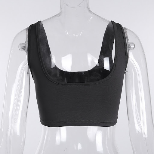 Title 5, Reflective Letters Slim Fit Bare Navel Fitness ...