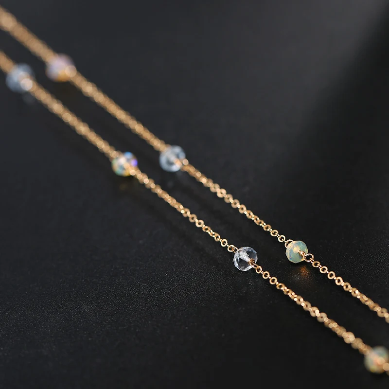 Gypsophila aquamarine necklace