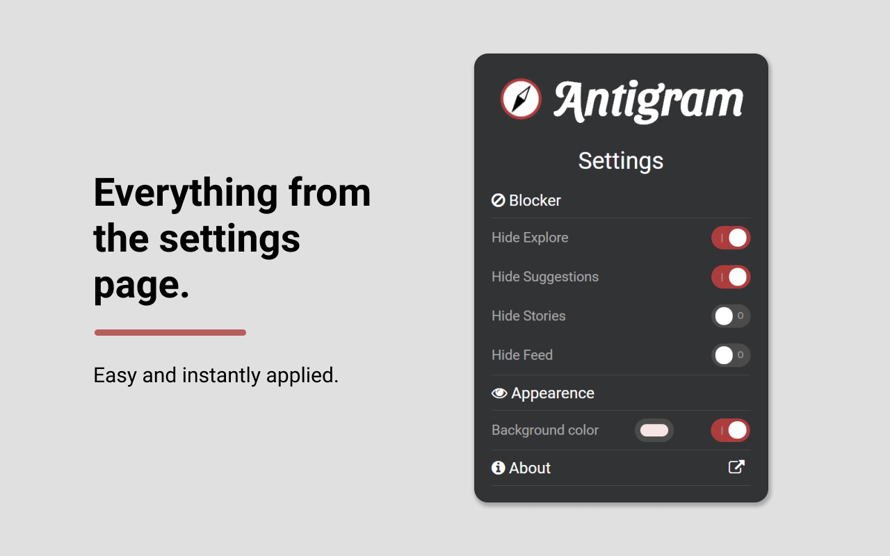 Antigram - Explore Blocker Preview image 4