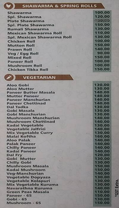 Hut Dhabaa menu 