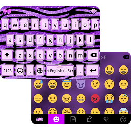 Zebra Sparkle iKeyboard Theme