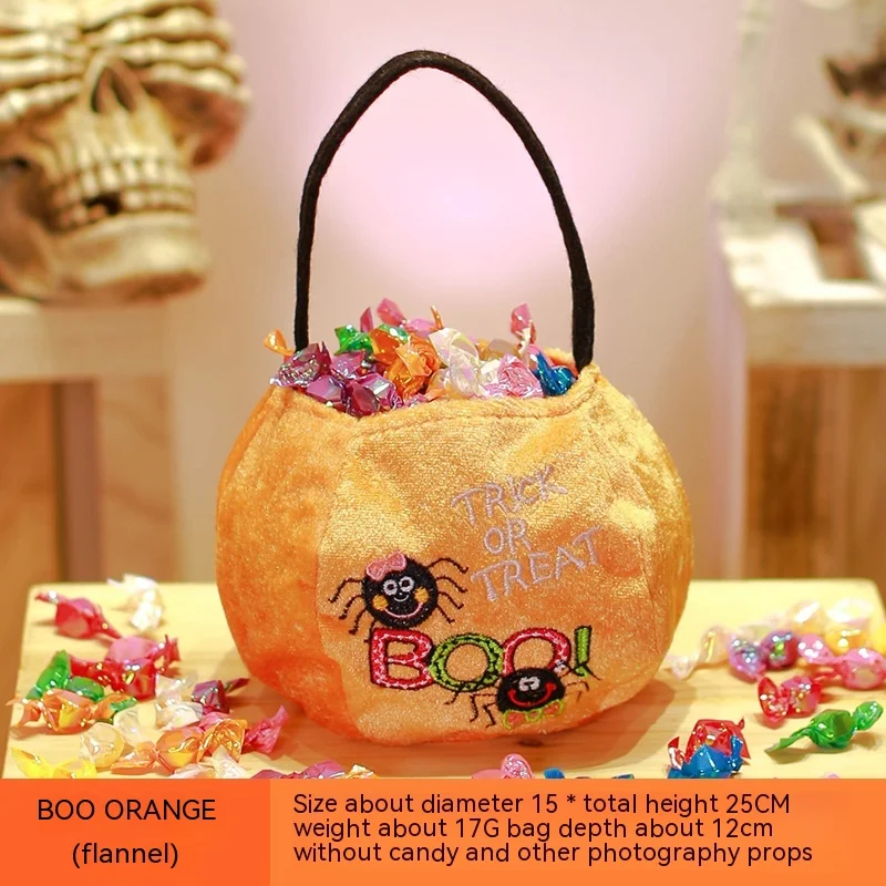 Sac de Citrouille Halloween Enfant Portable Accessoire Idéal pour le Trick or Treat et la Collecte de Bonbons Facile à transporter