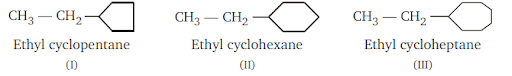 Chemical properties of cycloalkane