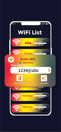 Screenshot wifi analyzer password show