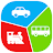 Ridesharing, Train & Bus Trips icon