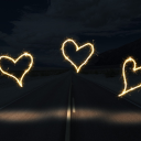 Three golden hearts