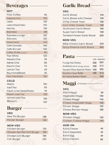 Circle Cafe menu 