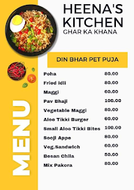 Heena's Kitchen menu 1