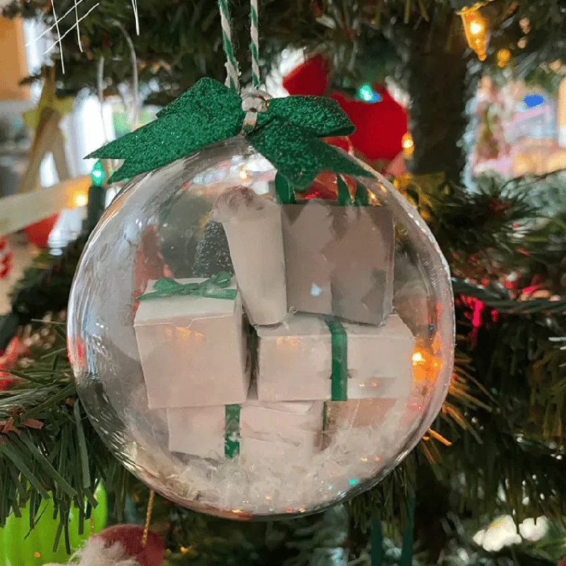 Décoration boule transparente sapin de Noël Décoration à suspendre Aménagement de scène Décoration suspendue Noël.