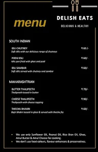 Delish Eats menu 1