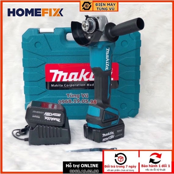 Máy Mài Pin Makita 118V - Không Chổi Than - Máy Cắt, Máy Mài Góc Makita - 100% Lõi Đồng (Bảo Hành 12)