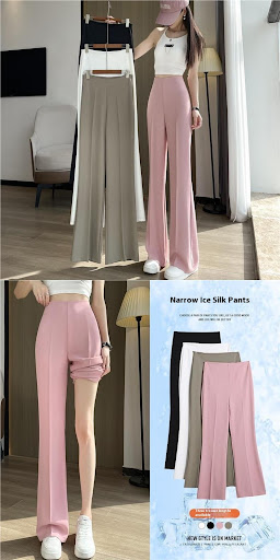 Title 5, Womens High Waist Slimming Straight Leg Casual...
