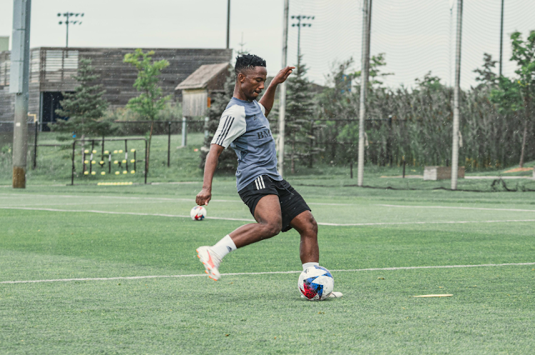 Cassius Mailula at training with his new Major League Soccer club Toronto FC.