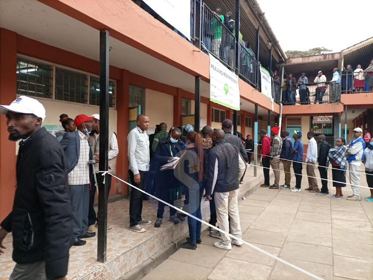 Roysambu Primary polling station voting ongoing on August 9, 2022.