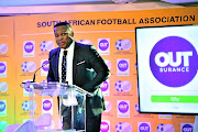 Robert Marawa at an event where Safa unveiled OutSurance as their sponsor. 