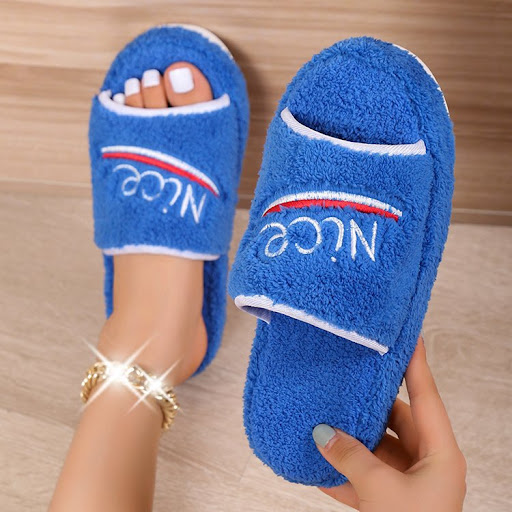 Title 8, Womens Peep Toe House Slippers Winter Furry Sh...