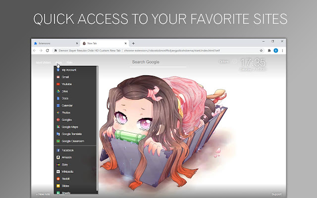 Demon Slayer Nezuko Chibi HD Custom New Tab