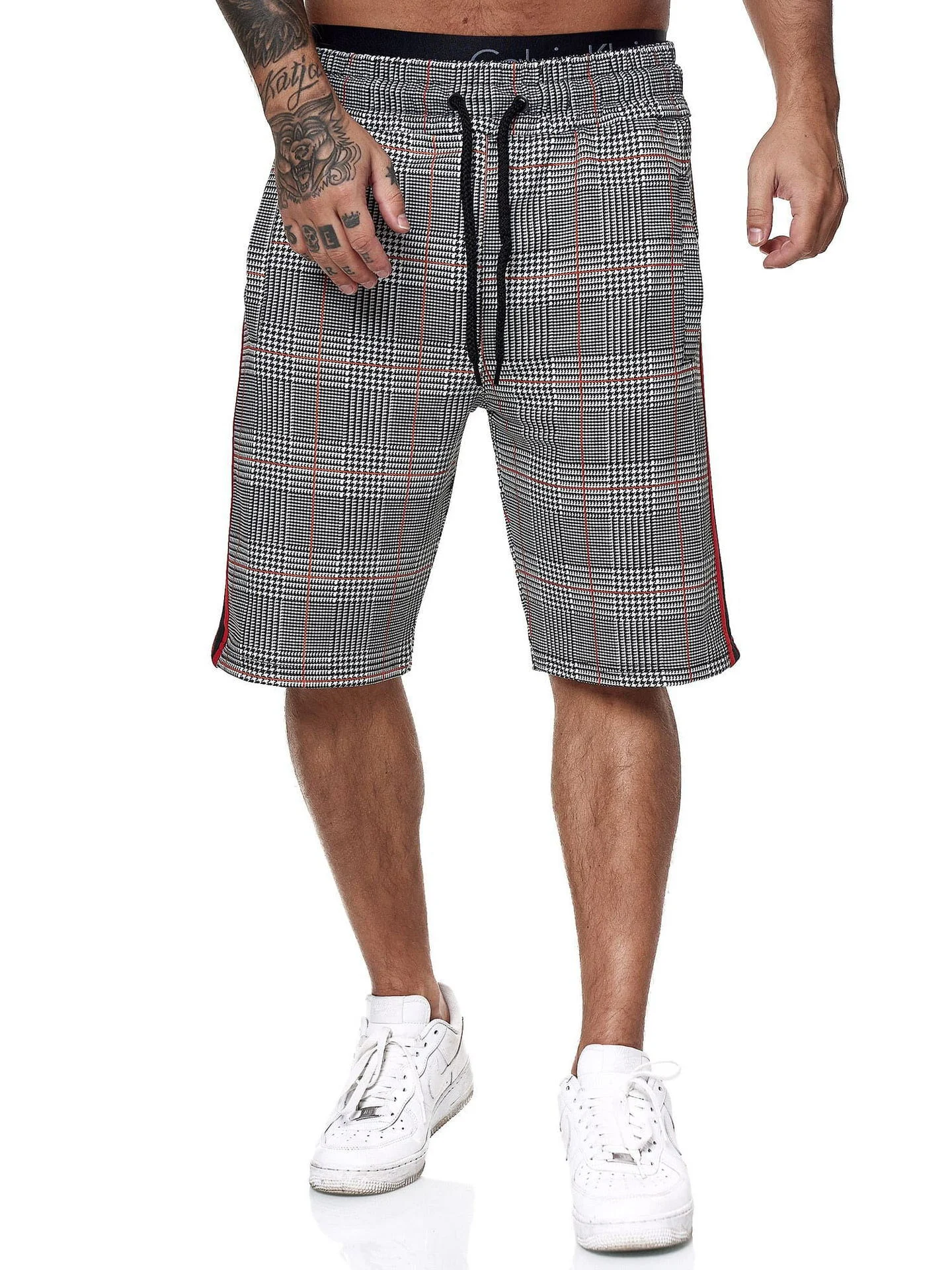 Title 8, Stylish Slim Fit Casual Sports Shorts with Chec...