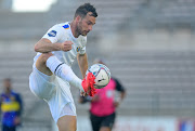 Bradley Grobler of Supersport United controls the ball during a DStv Premiership match against Cape Town City at Athlone Stadium  in Cape Town on August 21 2021.