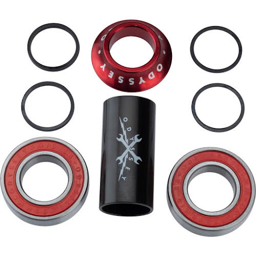 Odyssey MID Bottom Bracket 22mm Anodized Red