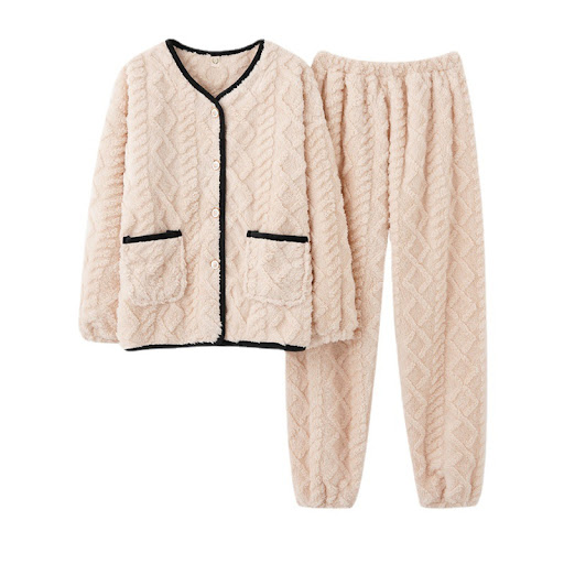 Title 2, Ladies long-sleeved flannel padded pajamas home...