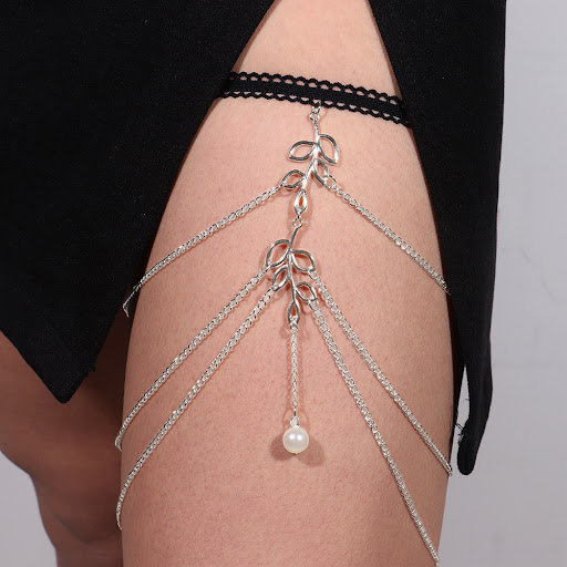 Title 1, Thigh Chain Elastic Multi-layer Leaves Long Leg...