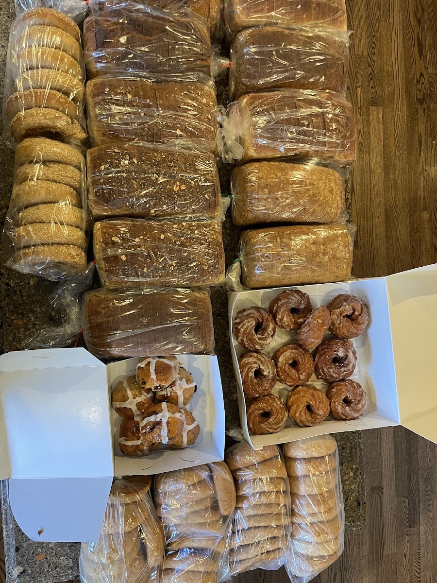 All the breads!  Hot cross buns and crullers. 😋