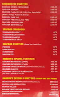 Khadim's Chicken 1st menu 1