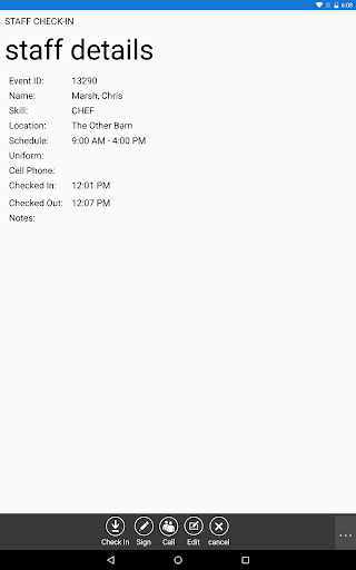 Fusion Staff Check-in
