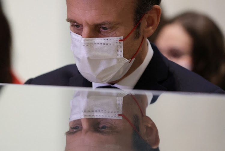 French President Emmanuel Macron in Lens, France, February 2 2022. Picture: PASCAL ROSSIGNOL/REUTERS