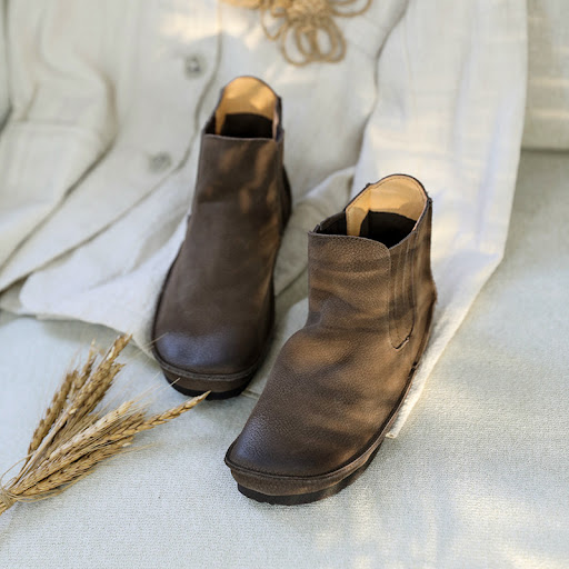 Title 3, Womens Fashion Cowhide Round Toe Elastic Boots...