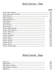 Hotel Tawakkal menu 1