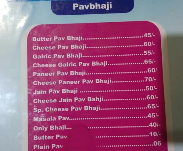 Bombay juice And Fast Food menu 