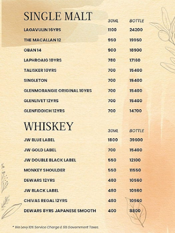 Veleno Cocktail Bar menu 