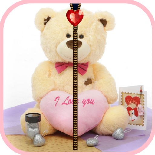 Cute Teddy Zipper Screen Lock