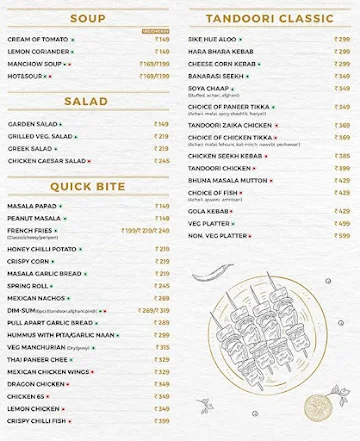 Lux Club menu 