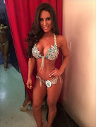 American professional fitness model Leah Ward shows off the custom bikini created for her by Magic Bikinis; the garment took five people two and a half days to make.