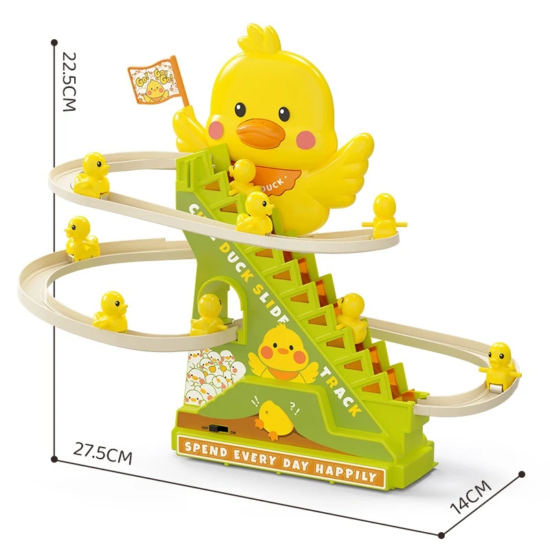 Cheering Duck Automatic Stair Climbing Electric Track for Children, Easy Assembly. Enjoyable Climbing Fun. Hours of Ente