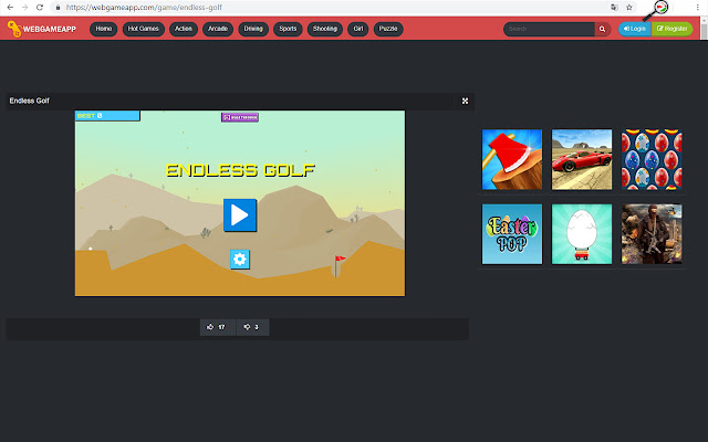 Endless Golf chrome extension