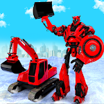 Cover Image of Télécharger Snow Excavator Crane Transform Robot Shooting Game  APK