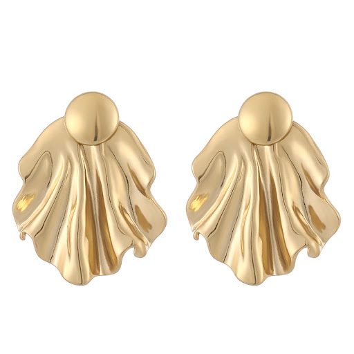 Title 5, Simple Pleated Stainless Steel Exaggerated Gold...