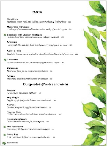 Basil Cantina menu 