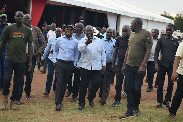 Principal Secretary for Interior &Administration Raymond Omollo at Oriwo Boys inspecting the ground in Karachuonyo constituency on July 13,2023