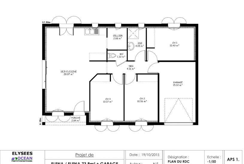  Vente Terrain + Maison - Terrain : 370m² - Maison : 73m² à Bourgneuf (17220) 