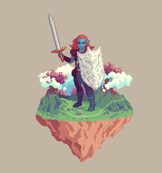 Dusk Half-Elf Pearlshield Paladin from The Glade + Caltrops.png