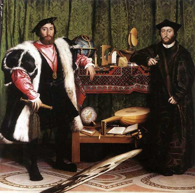 The Ambassadors, Hans Holbein, 1533, via Wikiart