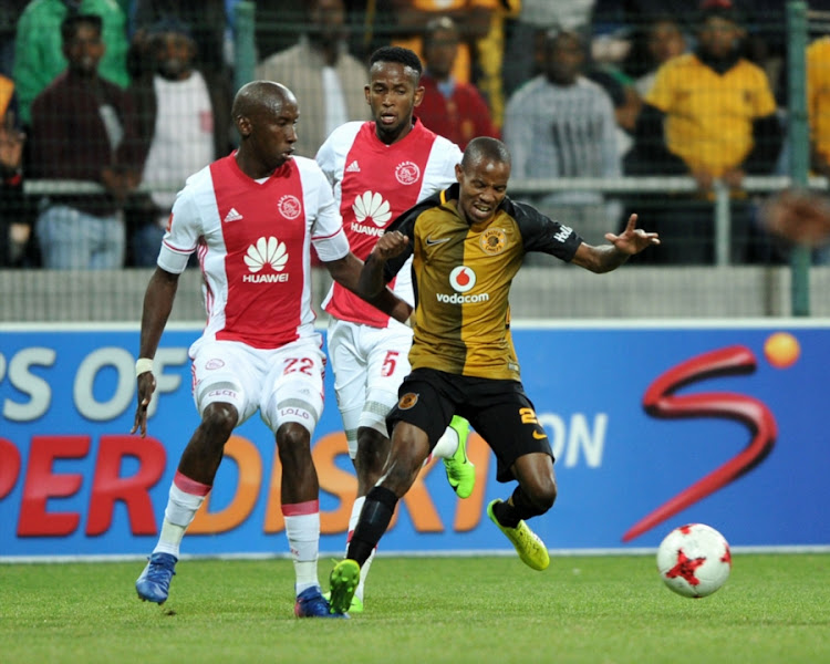 Mark Mayambela of Ajax Cape Town and Joseph Molangoane of Kaizer Chiefs during the Absa Premiership match between Ajax Cape Town and Kaizer Chiefs at Athlone Stadium on February 25, 2017 in Cape Town, South Africa.