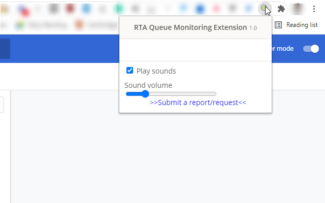 RTA Monitoring Support chrome extension