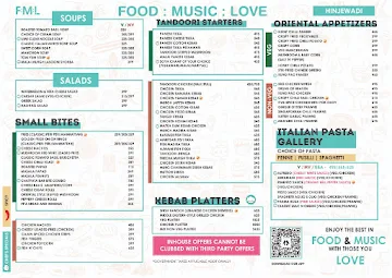 FML - Food Music Love menu 